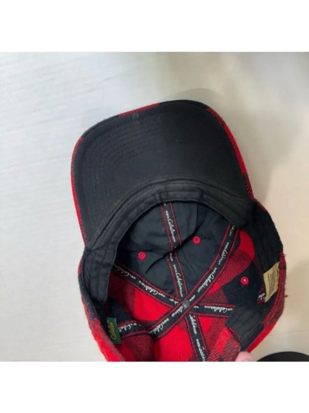 Cabela’s Red Black Buffalo Plaid Baseball Cap Adjustable Hunting Unisex Hat